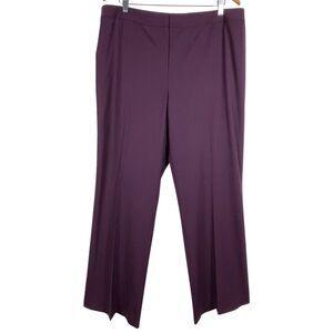 LAFAYETTE 148 Women Mensware Wool Dress Pant Size 16 Straight Leg Red Purple EUC